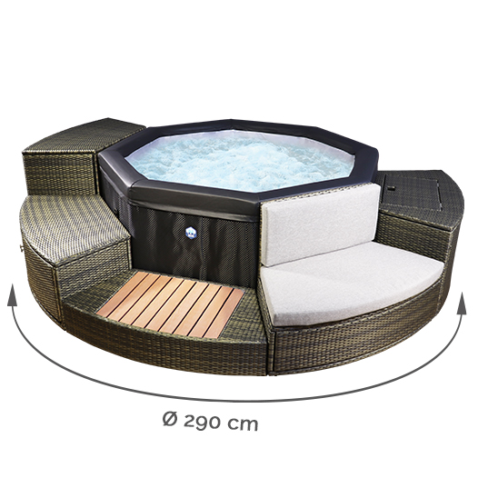 Spa semi-rigide Octopus octogonal Bulles 4-6 places avec mobilier - Netspa