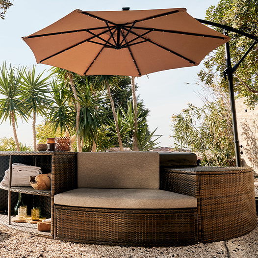 Parasol spa ambiance jardin