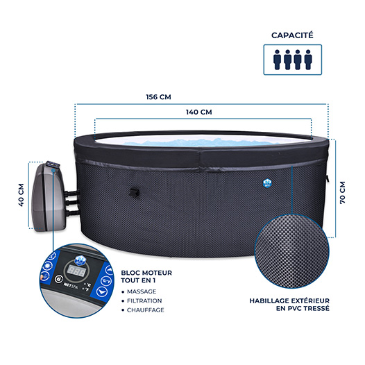 Spa semi-rigide Vita dimensions