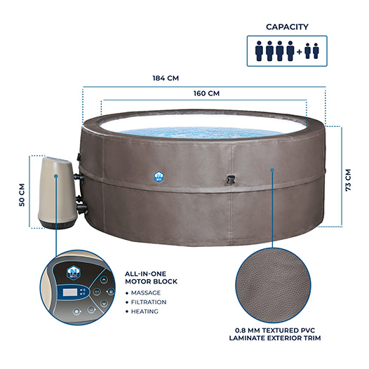 Netspa semi-rigid hot tub Vita Premium dimensions
