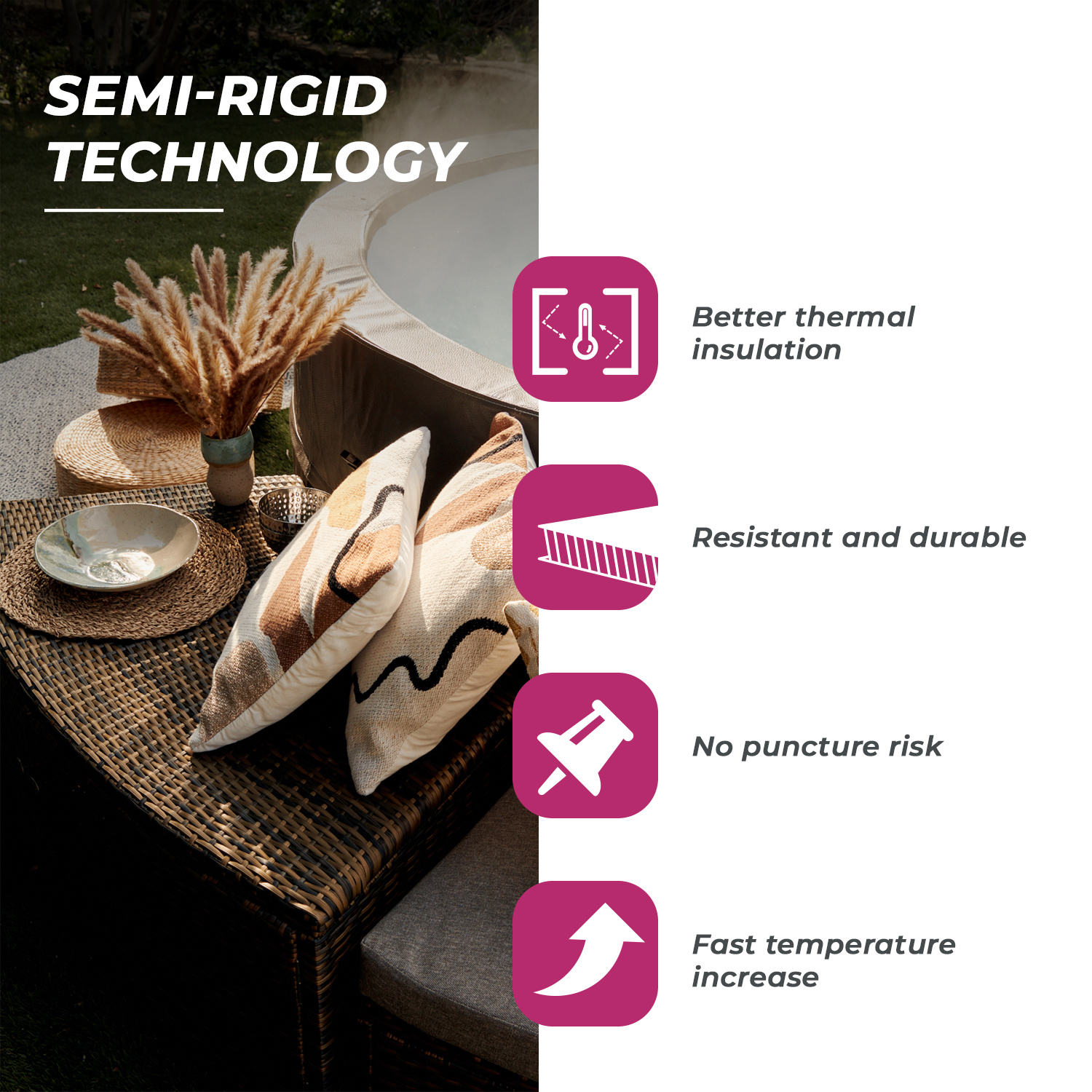 Netspa semi-rigid hot tub Vita Premium characteristics